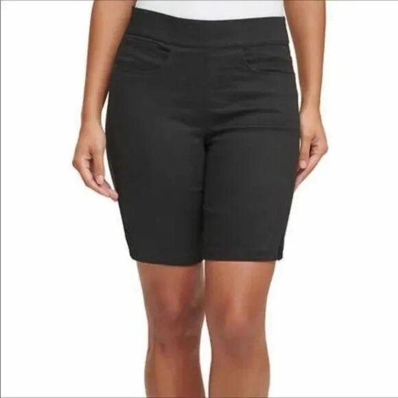 DKNKY Pull On Black Stretch Bermuda Shorts Size XXL - Picture 1 of 11